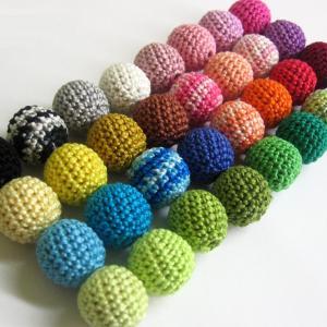 Crocheted Beads 20mm 100pc Handmade Round Choose..