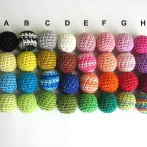 Crocheted Beads 20mm 100pc Handmade Round Choose..