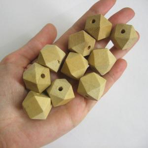 Unfinished Faceted Large Wood Beads, 20x26 Mm, Set..