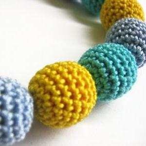 Crocheted Beads 15 Mm - Round Handmade Beads In..