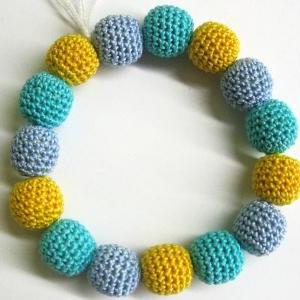 Crocheted Beads 15 Mm - Round Handmade Beads In..