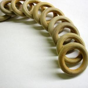 Wood Pendants Round Rings Unfinished, Natural 3,4..