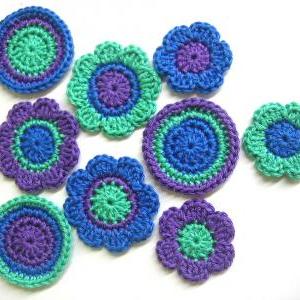 Handmade Crocheted Cotton Appliques Flowers And..