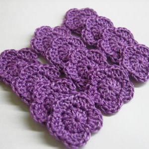 Handmade Crocheted Cotton Tiny Flower Appliques..