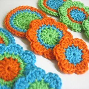 Handmade Crocheted Cotton Appliques Flowers And..