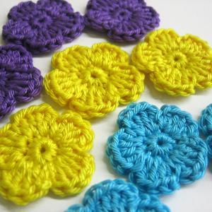 Handmade Crocheted Cotton Flower Appliques Set Of..
