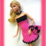 Doll Dress With Matching Bag For Barbie Doll..